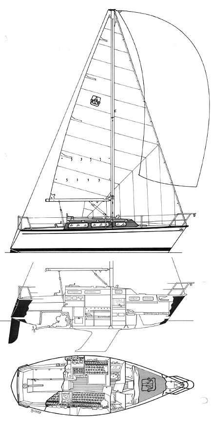 Drawing of Dufour 2800