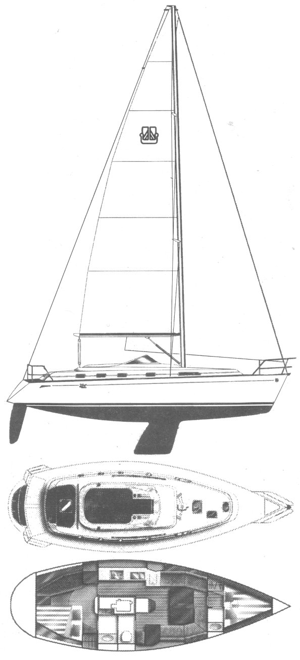 Drawing of Dufour 39 CC