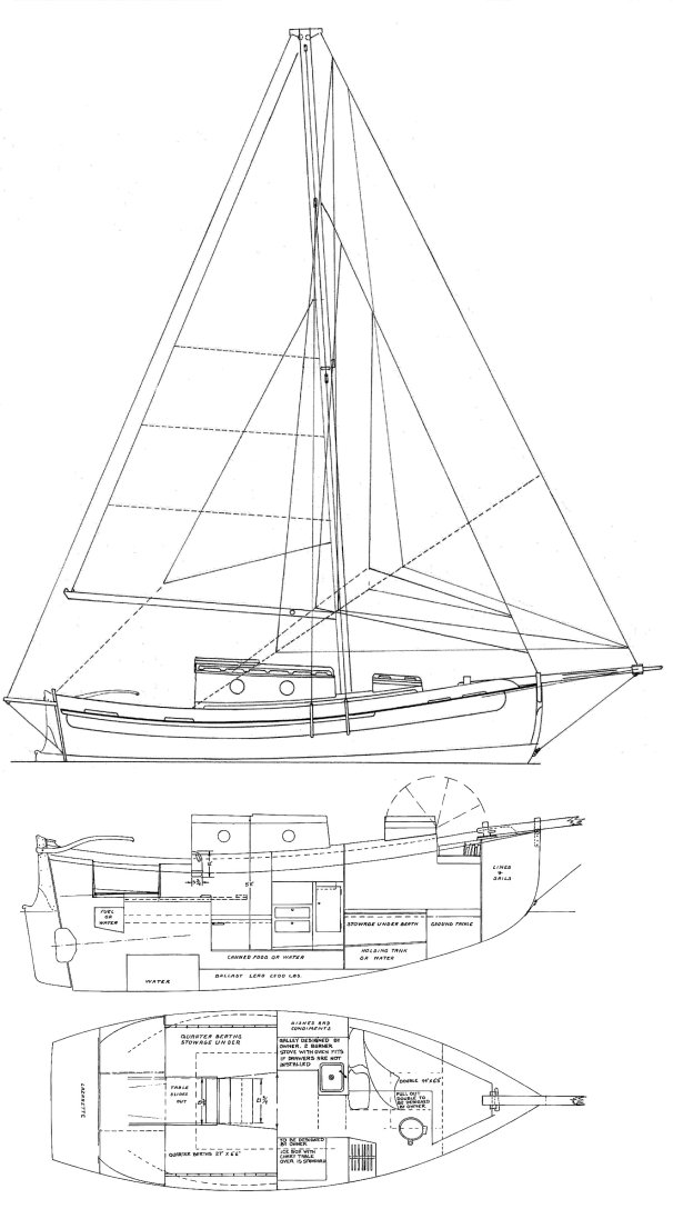 Drawing of Falmouth Cutter 22