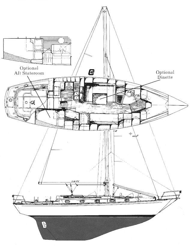 Drawing of Cape Dory 40