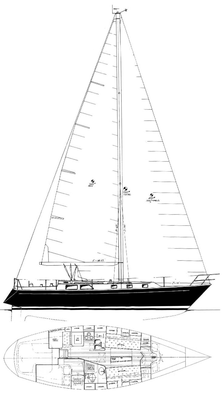 Drawing of Cheoy Lee Pedrick 38