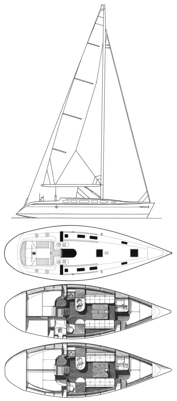 Drawing of Beneteau First 38S5