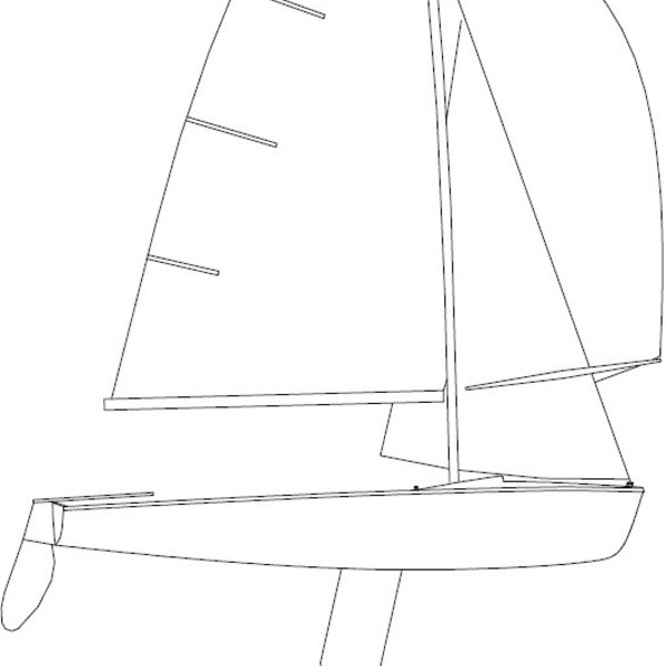 420 sailboat line drawing