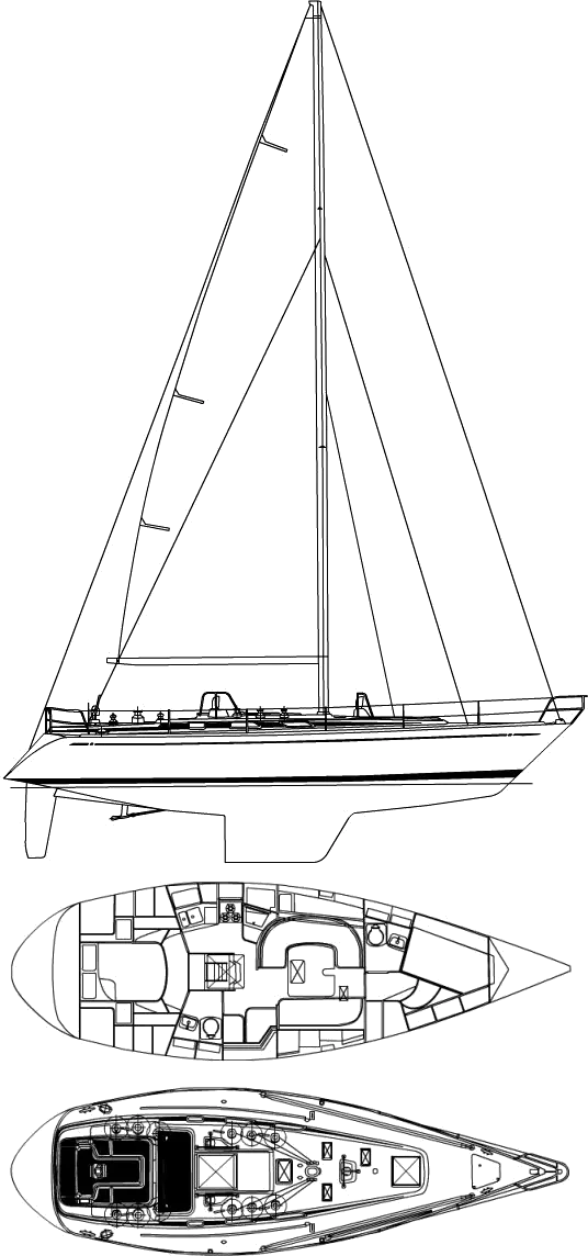 Drawing of Swan 43 (Holland)