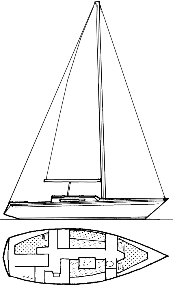 Drawing of Grand Soleil 34 (Finot)