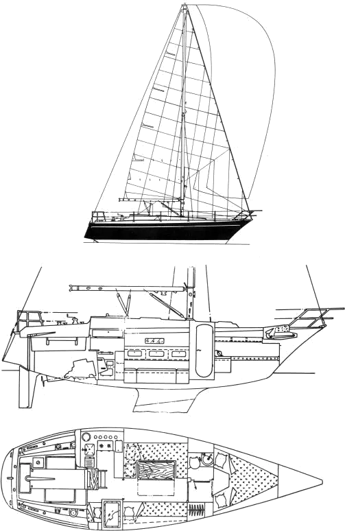 Drawing of Dufour 34