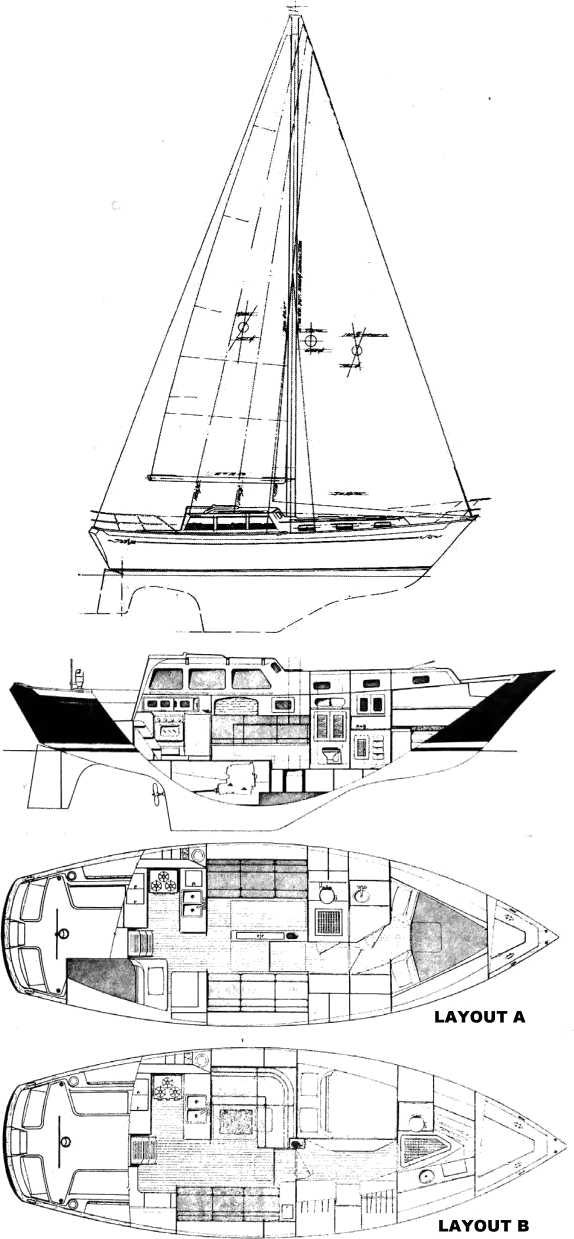 Drawing of Islander Freeport 36