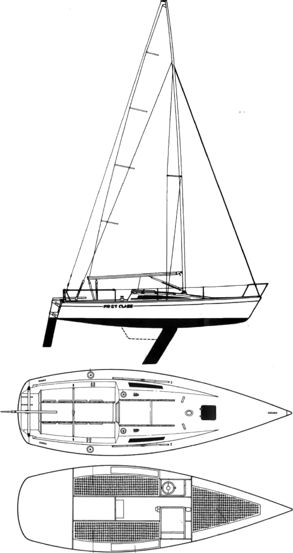 Drawing of Beneteau First Class 8