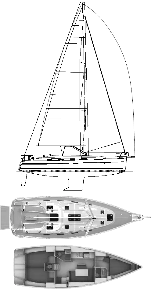 Drawing of Bavaria Cruiser 40