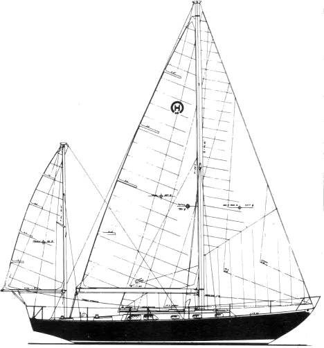 Drawing of Hinckley Bermuda 40-2