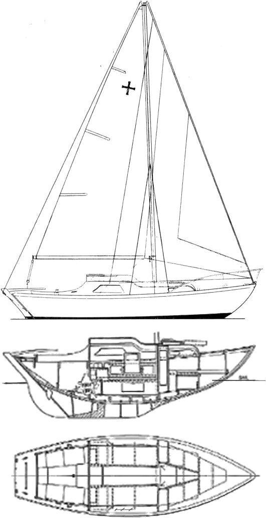 Drawing of Cheverton Caravel 25