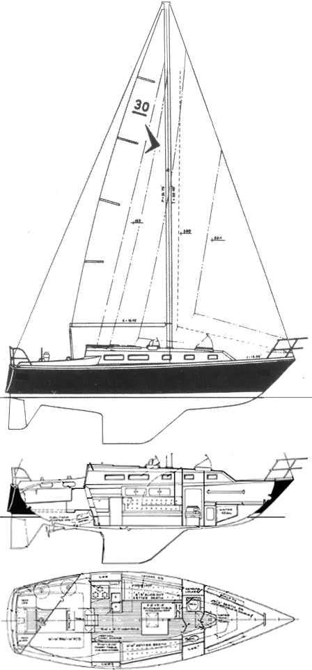 Drawing of Seafarer 30