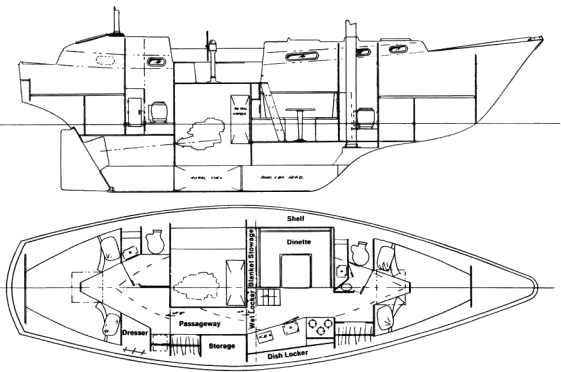 Drawing of Allied Contessa 36