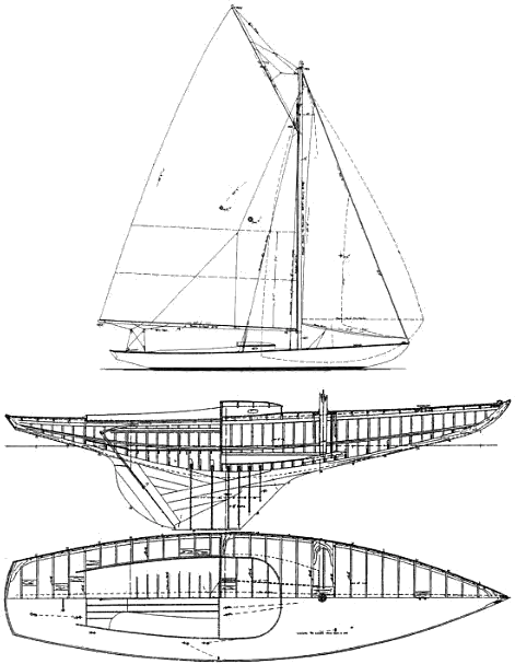 Drawing of Indian Harbor Y.C. One-Design