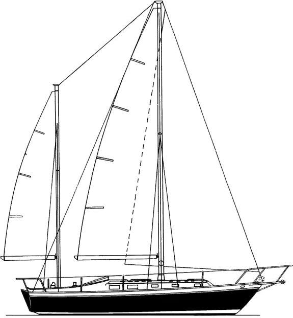 Drawing of Endeavour 37 Yawl