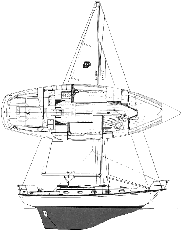Drawing of Cape Dory 330