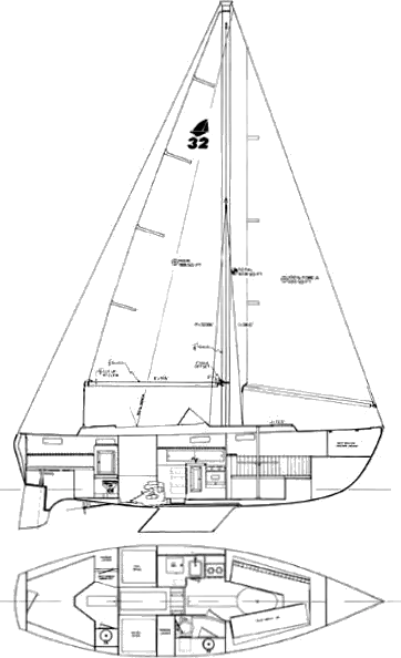Drawing of Sailcrafter 32
