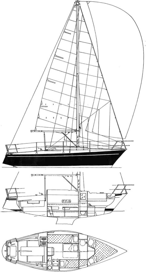 Drawing of Dufour 27