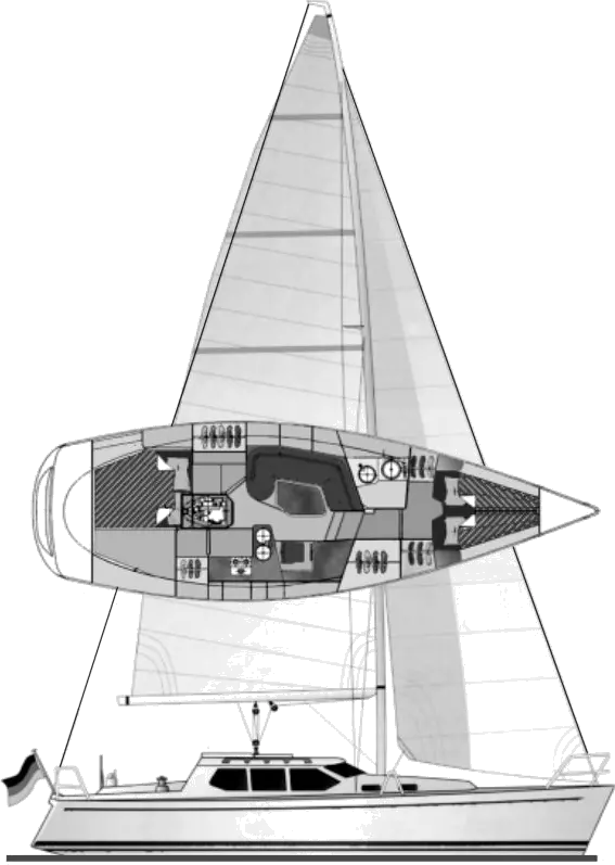 Drawing of Hanse 371DS