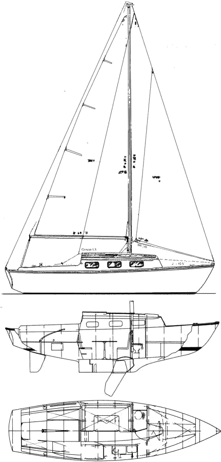 Drawing of Sailstar Courier 26