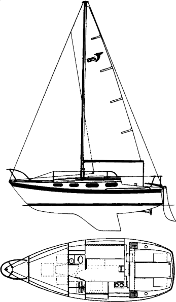Drawing of Tanzer 28