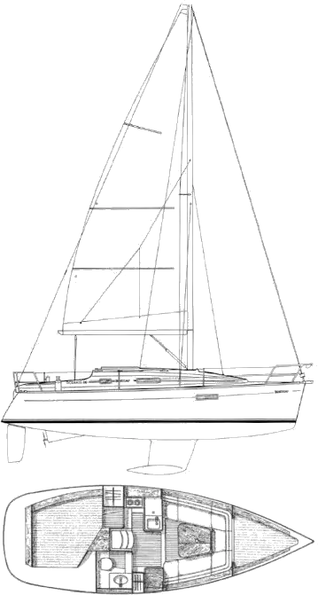 Drawing of Beneteau Oceanis 281