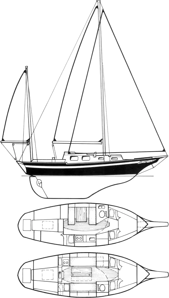 Drawing of Nantucket Clipper 32 (Buchanan)