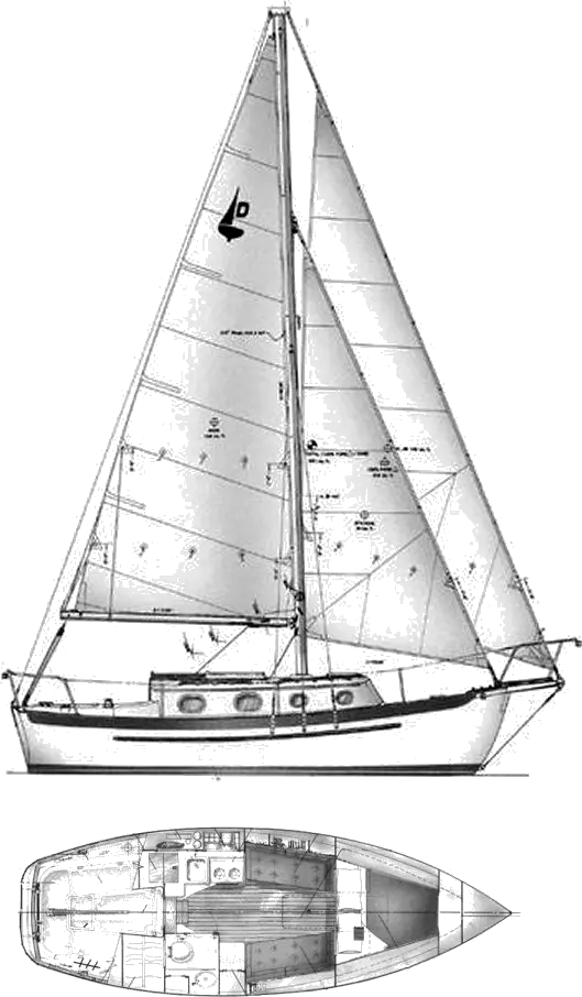 Drawing of Pacific Seacraft Dana 24