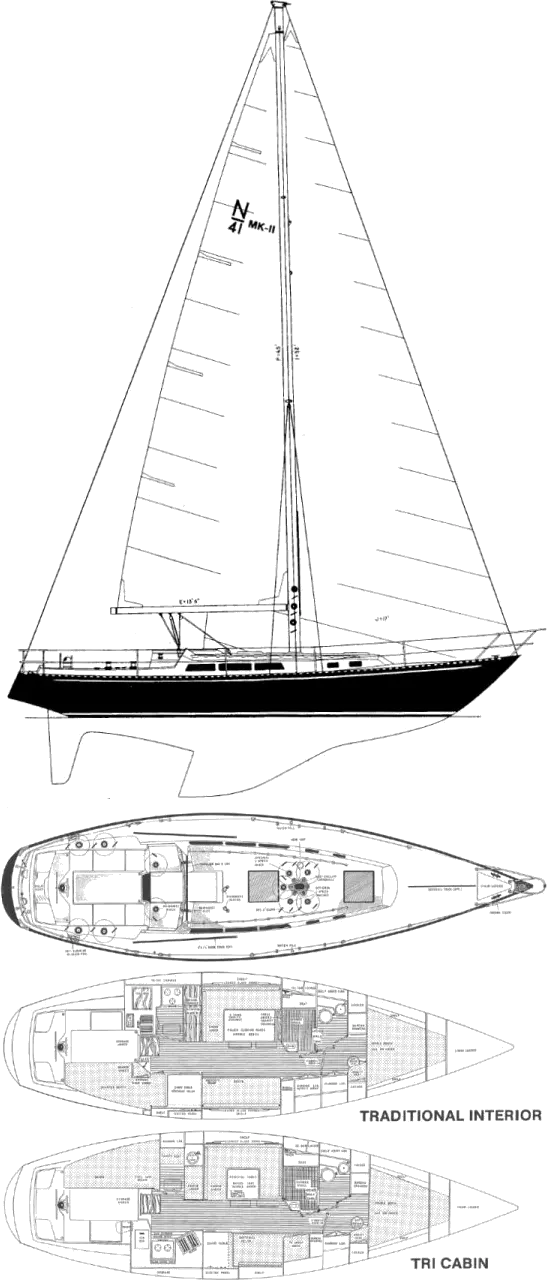 Drawing of Newport 41 Mk II