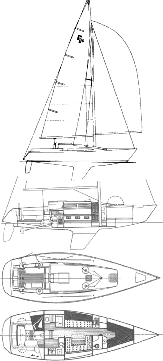 Drawing of Farr 38 (11.6)