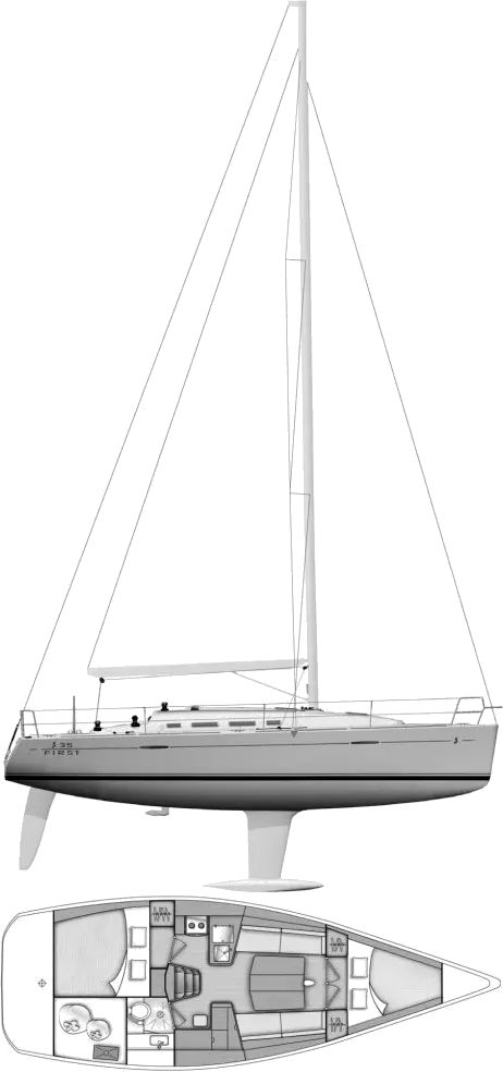 Drawing of Beneteau First 35-2