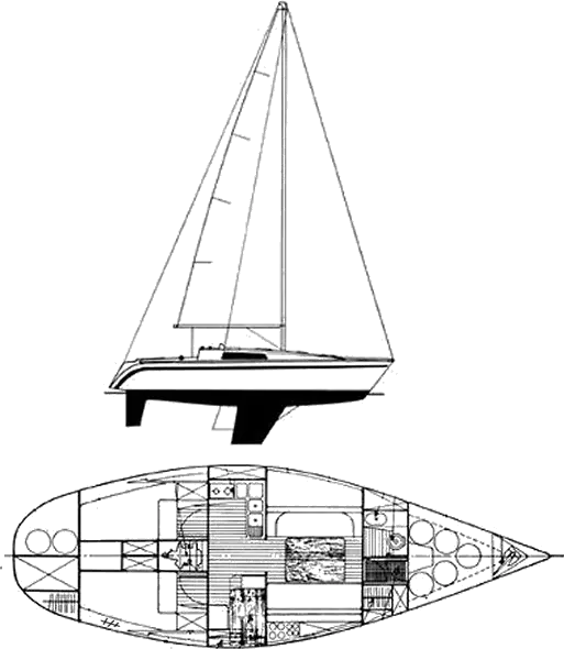 Drawing of Beneteau First 35