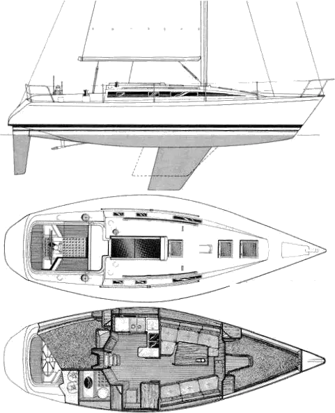 Drawing of Beneteau First 375