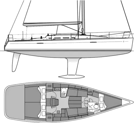 Drawing of Beneteau First 40
