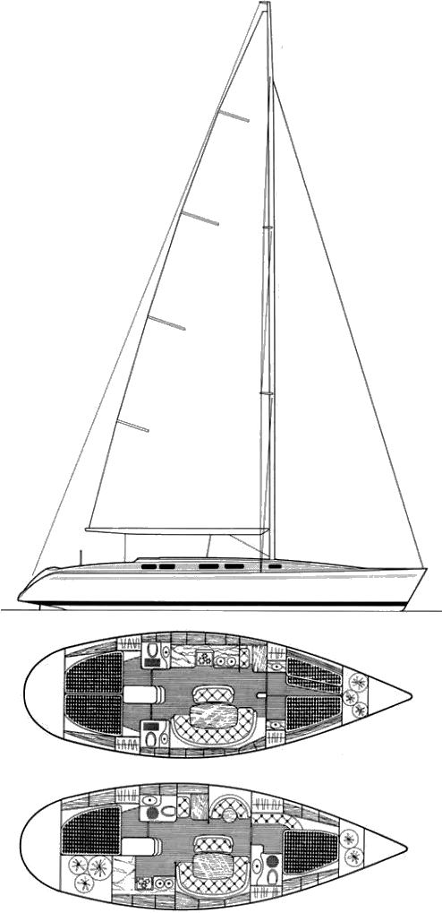 Drawing of First 45 (Beneteau - Farr)