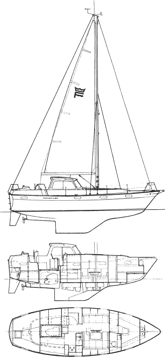 Drawing of Finnsailer 38