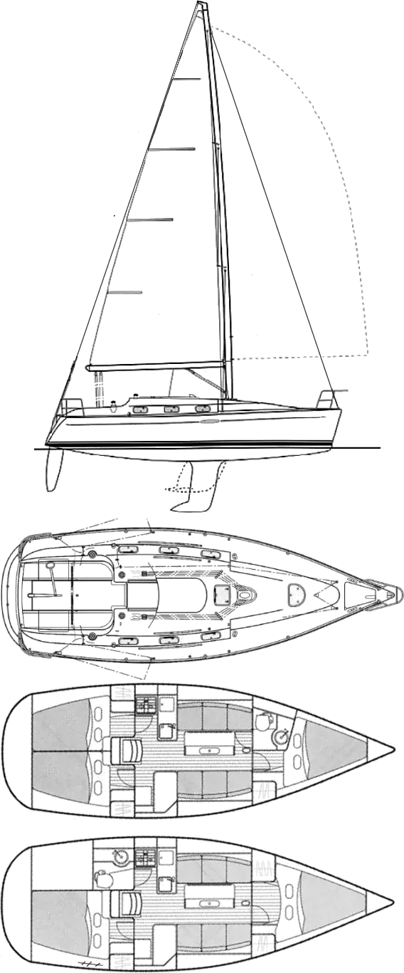 Drawing of Beneteau First 33.7