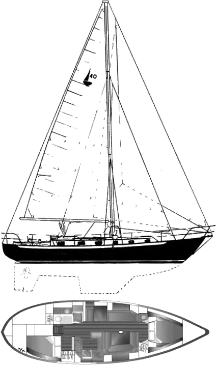 Drawing of Pacific Seacraft 40
