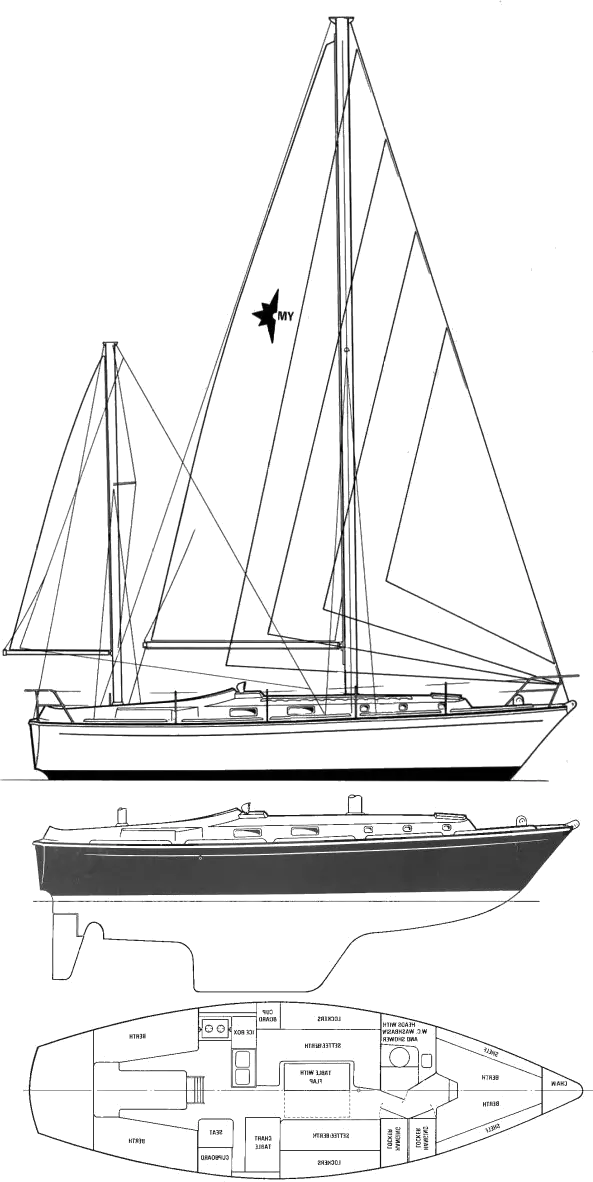 Drawing of Westerly Medway 36
