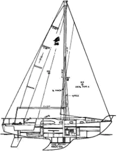 Drawing of Sailcrafter 36