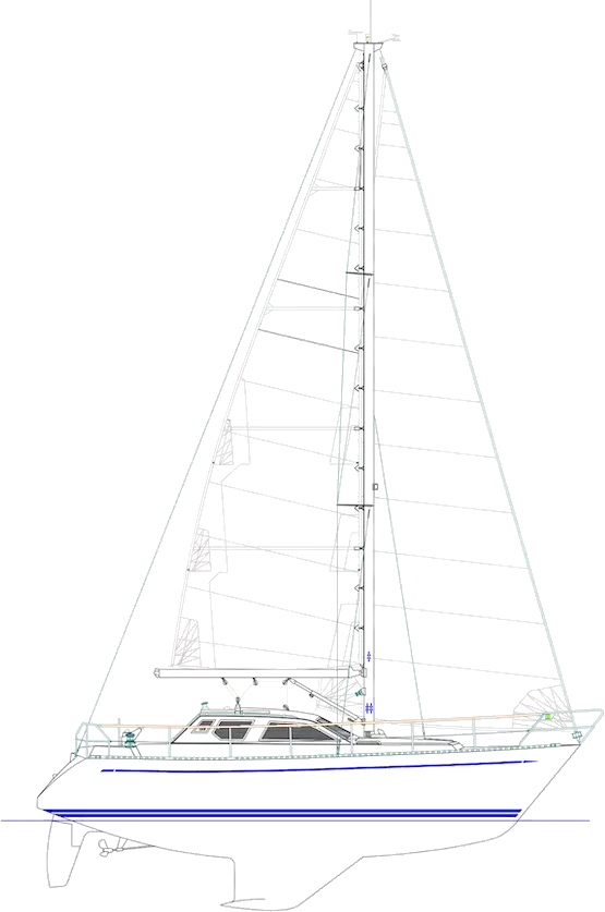 Drawing of Nauticat 321