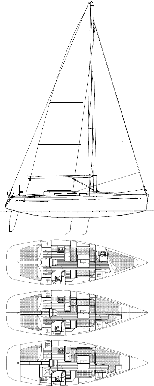 Drawing of Dufour 40E