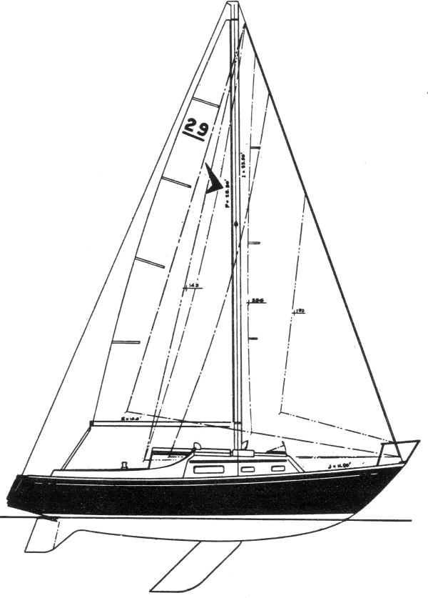 Drawing of Seafarer 29 CB