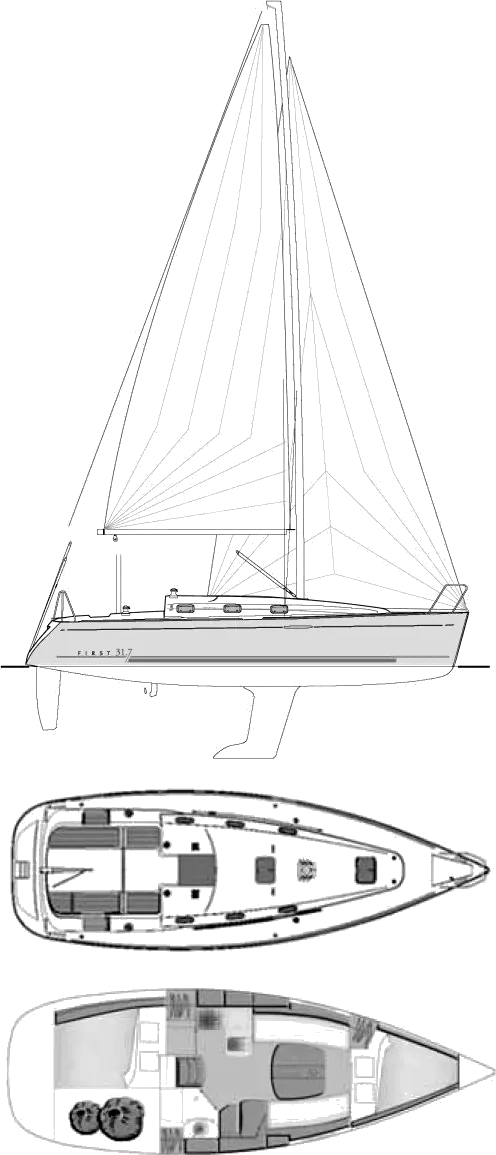 Drawing of Beneteau First 31.7