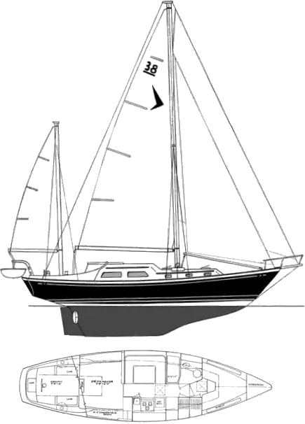 Drawing of Seafarer 38 Ketch