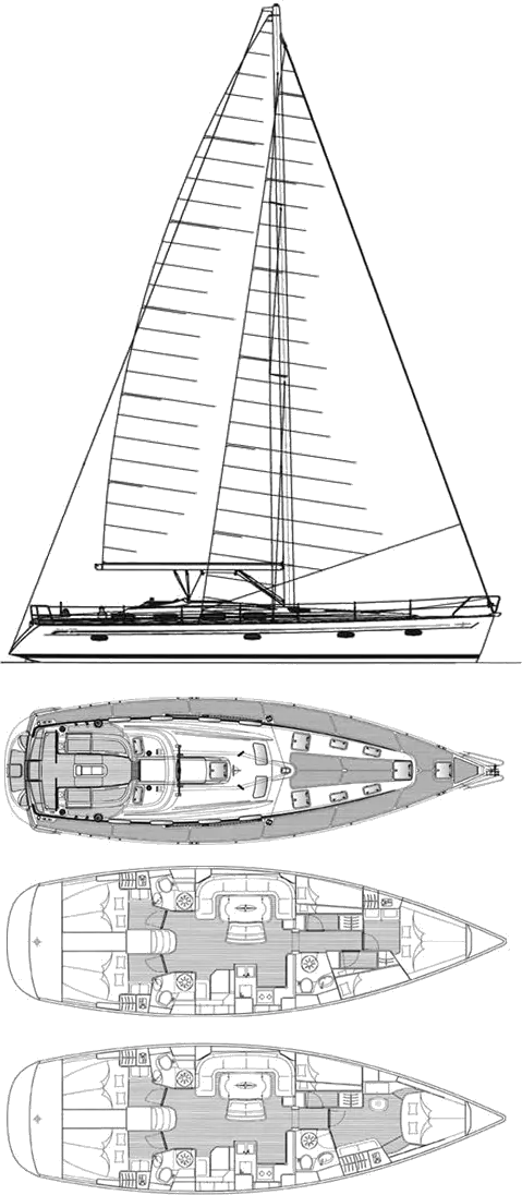 Drawing of Bavaria Cruiser 51