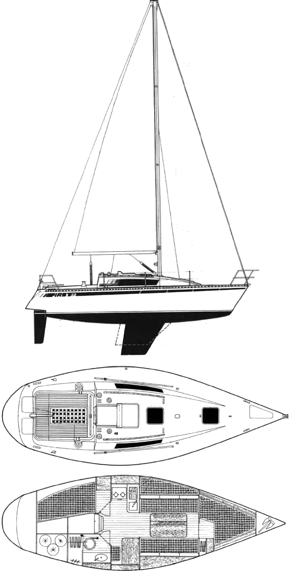 Drawing of Beneteau First 32
