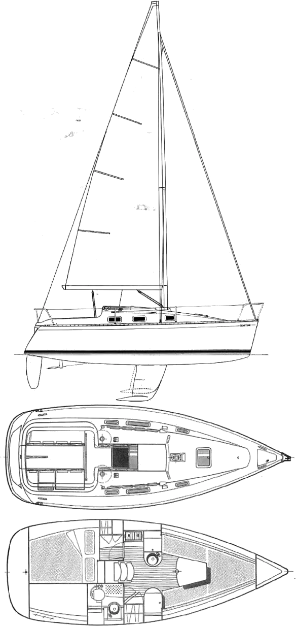 Drawing of Beneteau First 265
