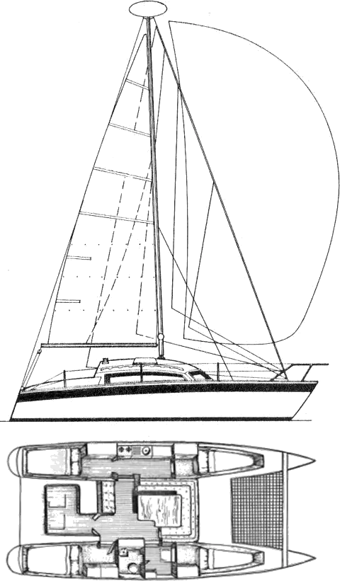 Drawing of Sailcraft Comanche 32