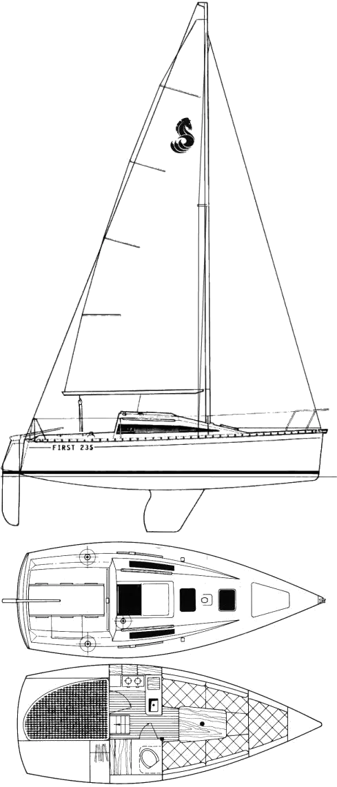 Drawing of Beneteau First 235